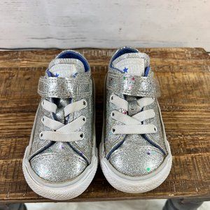infant silver glitter converse